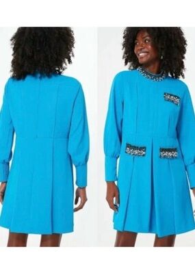 Tuckernuck Hoyt Beaded Turquoise Shift Dress - Size Small